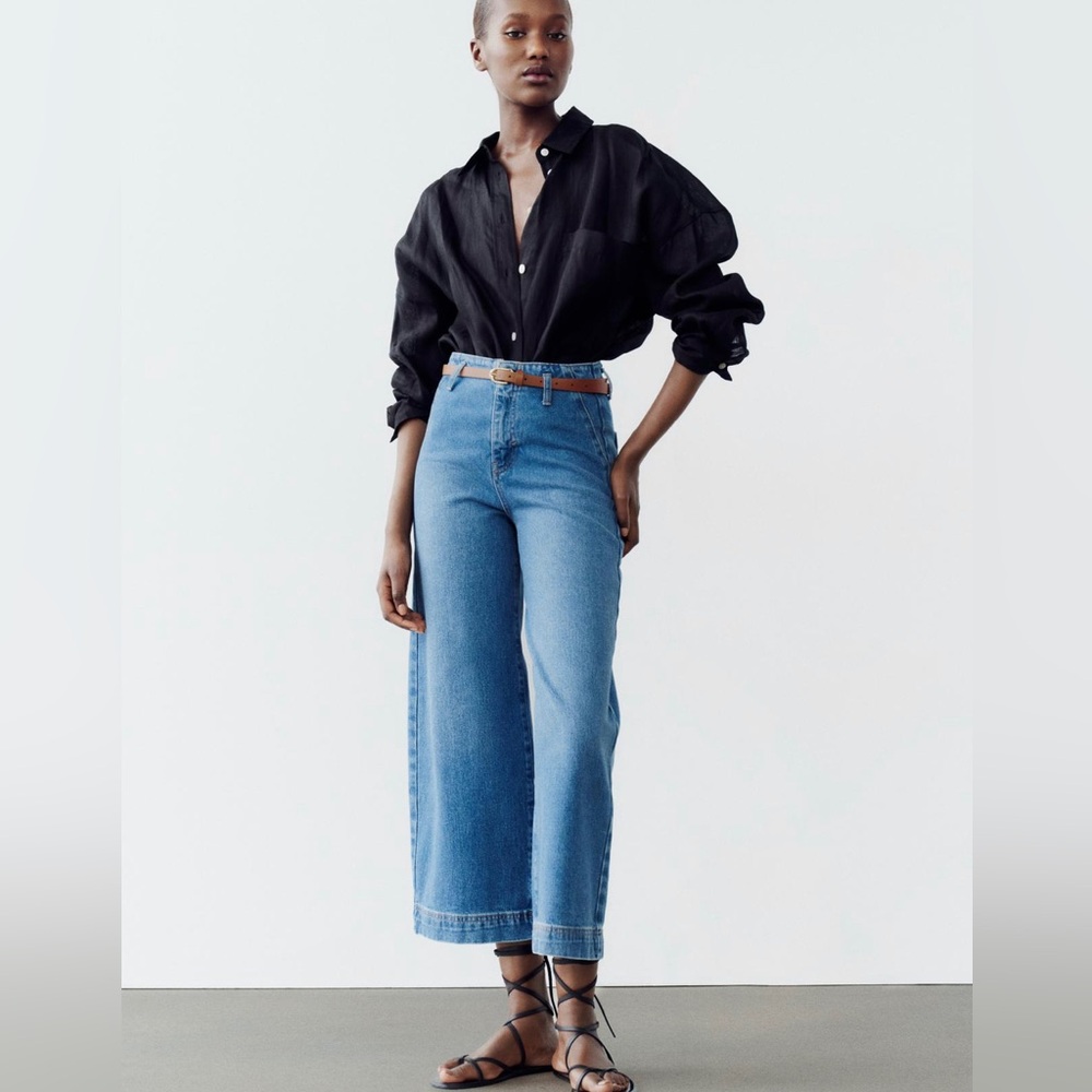 Zara high waisted z1975 jeans cropped sz 6